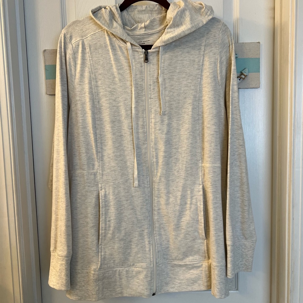 Tek Gear Zipper Front Light Gray Hoodie Jacket Sz 2X